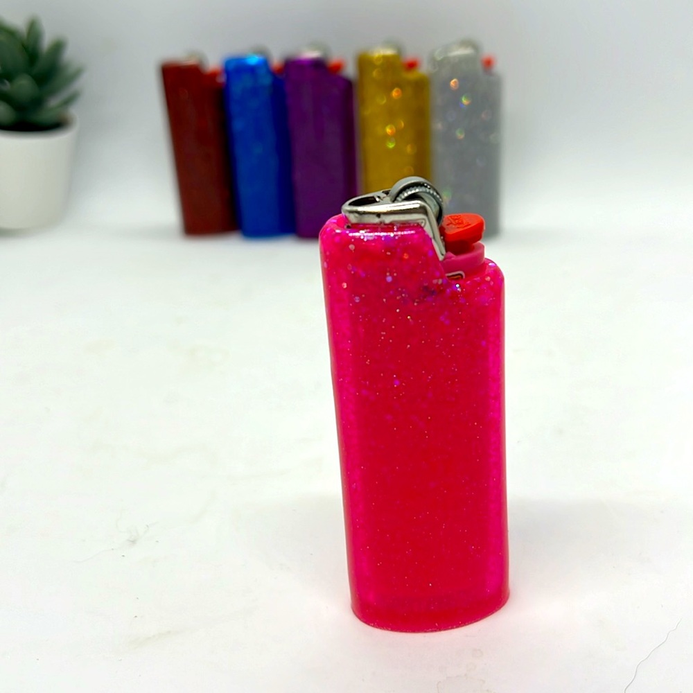 Lighter Cover Sleeve Glitter Case Holder fits Classic Bic J6 Full Size